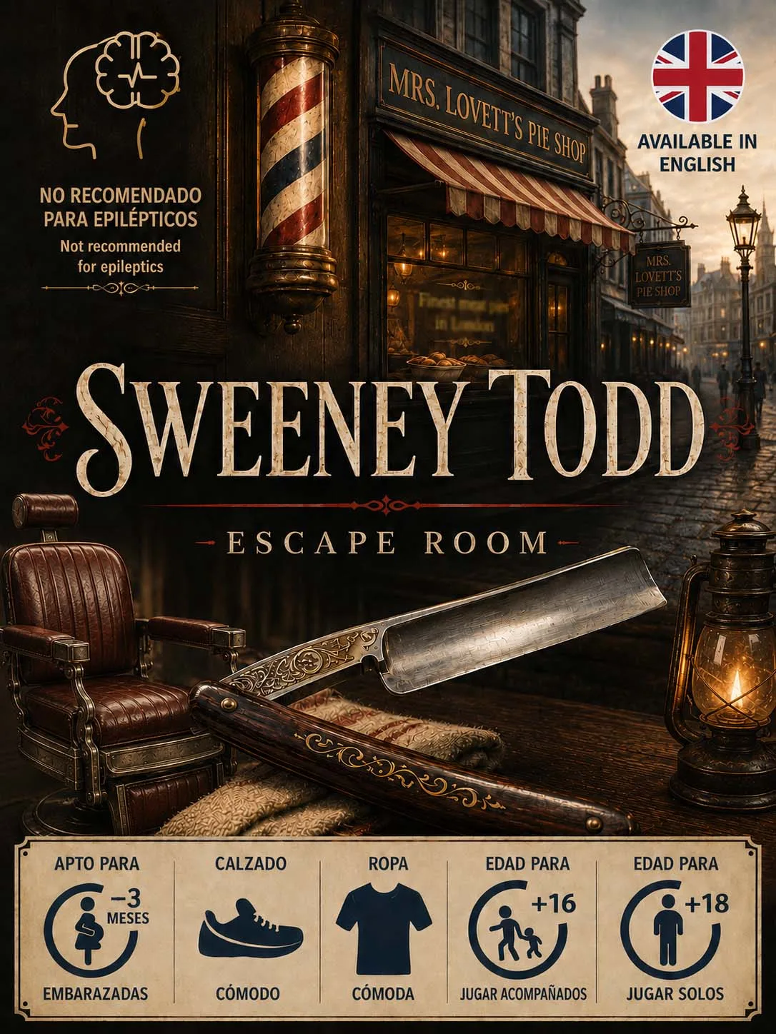 Sweeney Todd en Open Mind Room Escape