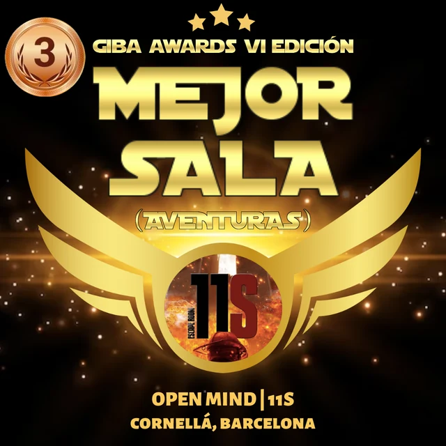 11S: 3.er puesto · Mejor sala de aventuras. Giba Awards · VI edición