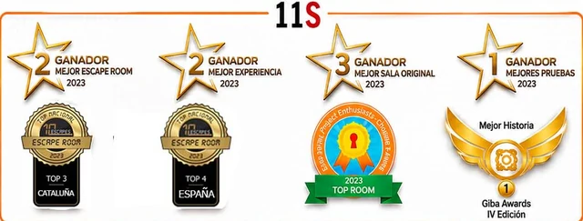 11S: Reconocimientos anteriores. Escape Room Awards, 10Escapes, TERPECA y Giba Awards