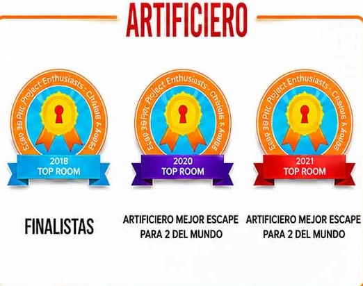 Artificiero: Distintivos Top Room. TERPECA · 2018, 2020 y 2021