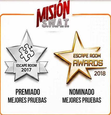 Misión SWAT: Mejores pruebas: premio y nominación. Escape Room Awards · 2017 y 2018